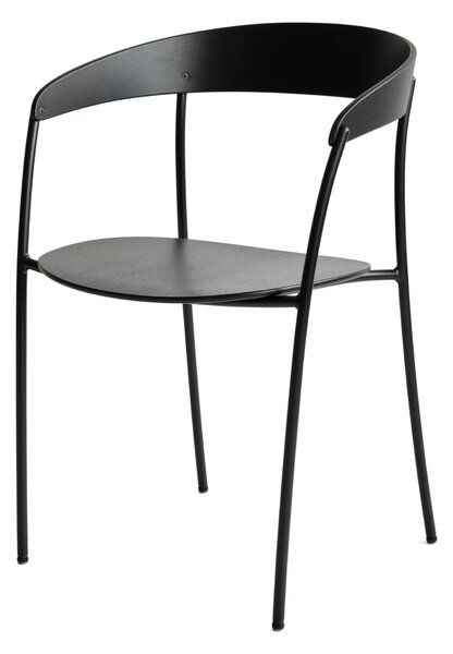 NEW WORKS Jídelní židle s područkami Missing, Black Ash / Black