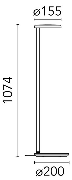 Flos 09.8220.DY Oblique, profesionální bílá čtecí stojací lampa, 8W LED 2700K, 107,4cm