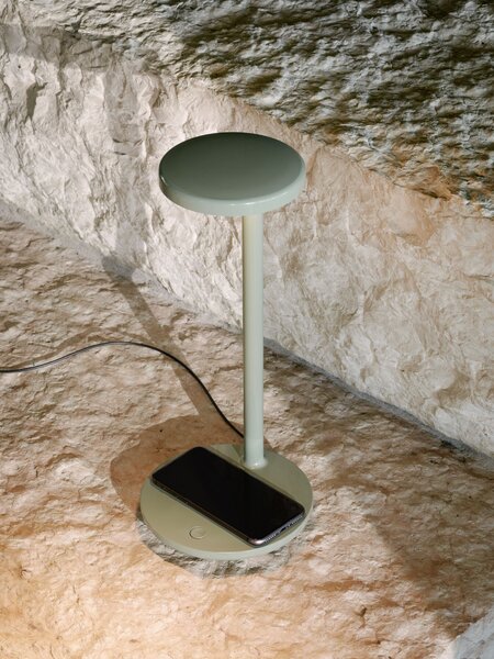 Flos 09.8310.AH Oblique Q1, profesionální šedá čtecí lampička s bezdrátovou nabíječkou na mobil, 8W LED 2700K, 35cm