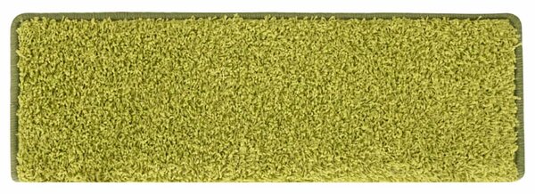 Schodové rohože 15 ks 65 x 21 x 4 cm zelené s obdélníkovým okrajem 326204
