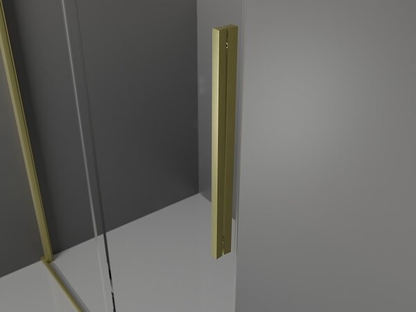 Mexen Velar, posuvné sprchové dveře do otvoru 90 cm, 8mm sklo námraza, zlatá matná, 871-090-000-31-55