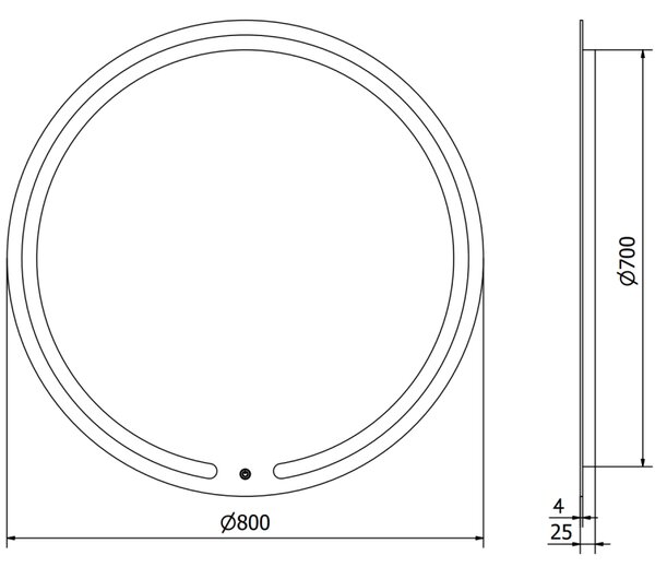 Mexen Rose zrcadlo koupelnové osvětlené, kulaté 80 cm, LED 6000K, antivlákno - 9810-080-080-611-00
