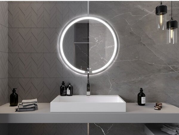 Mexen Rose zrcadlo koupelnové osvětlené, kulaté 80 cm, LED 6000K, antivlákno - 9810-080-080-611-00