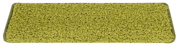 Schodové rohože 15 ks 65 x 21 x 4 cm zelené s obdélníkovým okrajem 326204