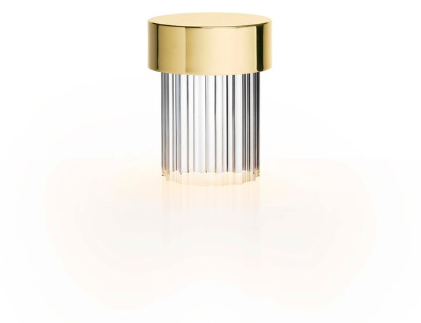 Flos F3694059 Last Order Fluted bateriová lampička leštěná mosaz, 2,5W LED 2700K stmívatelná, výška 14,2cm