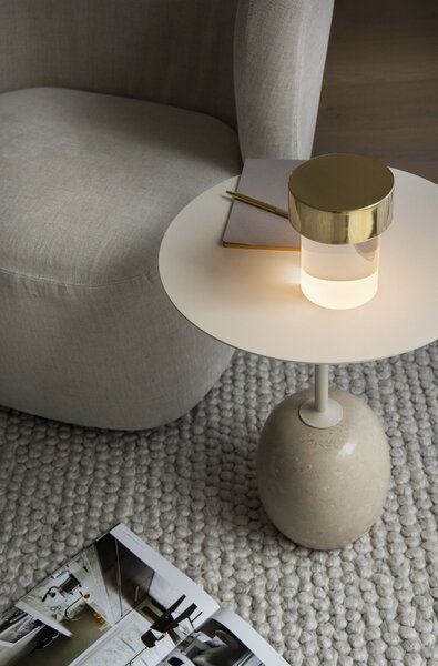 Flos F3694059 Last Order Fluted bateriová lampička leštěná mosaz, 2,5W LED 2700K stmívatelná, výška 14,2cm