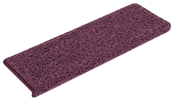 Schodové rohože 15 ks 65 x 21 x 4 cm tmavě fialové s obdélníkovým okrajem 326205