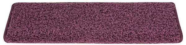 Schodové rohože 15 ks 65 x 21 x 4 cm tmavě fialové s obdélníkovým okrajem 326205