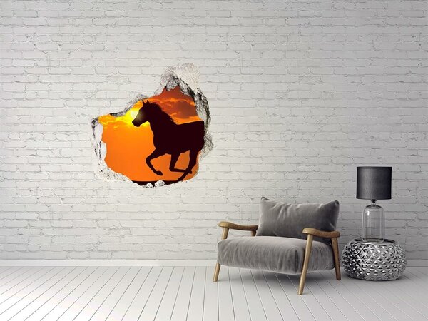 Díra 3D fototapeta na stěnu Kůň západ slunce nd-p-53365535