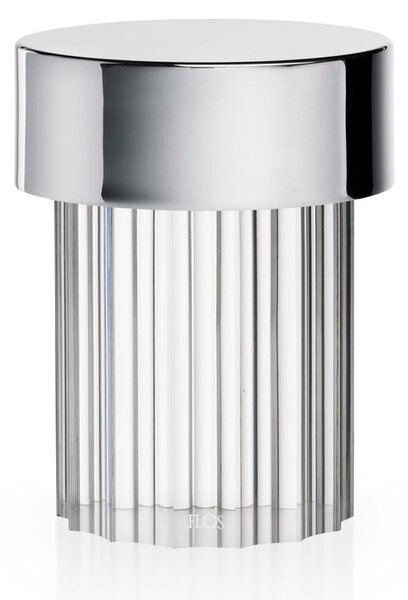 Flos F3694056 Last Order Fluted, bateriová lampička leštěná nerez, 2,5W LED 2700K stmívatelná, výška 14,2cm