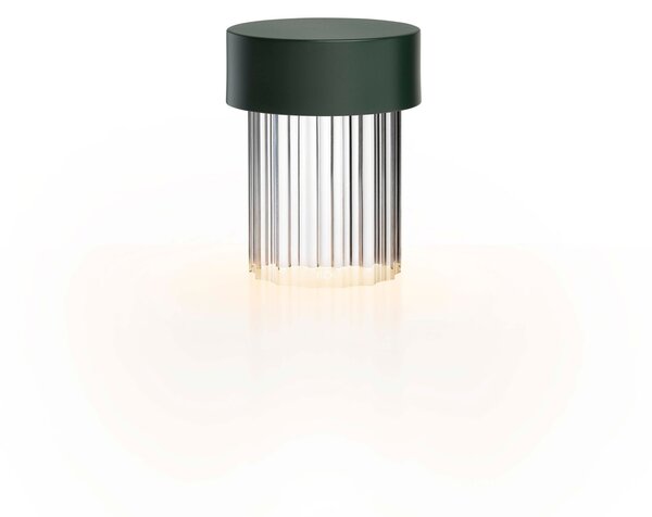 Flos F3694039 Last Order Fluted, bateriová lampička matná zelená, 2,5W LED 2700K stmívatelná, výška 14,2cm