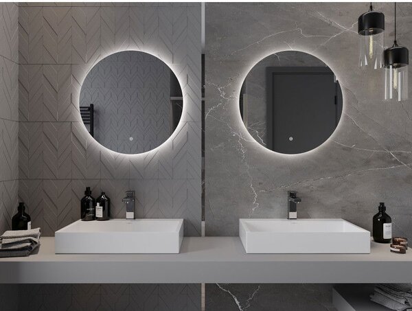 Mexen Erg zrcadlo koupelnové podsvícené, kulaté 60 cm, LED 6000K, proti mlze - 9823-060-060-611-00