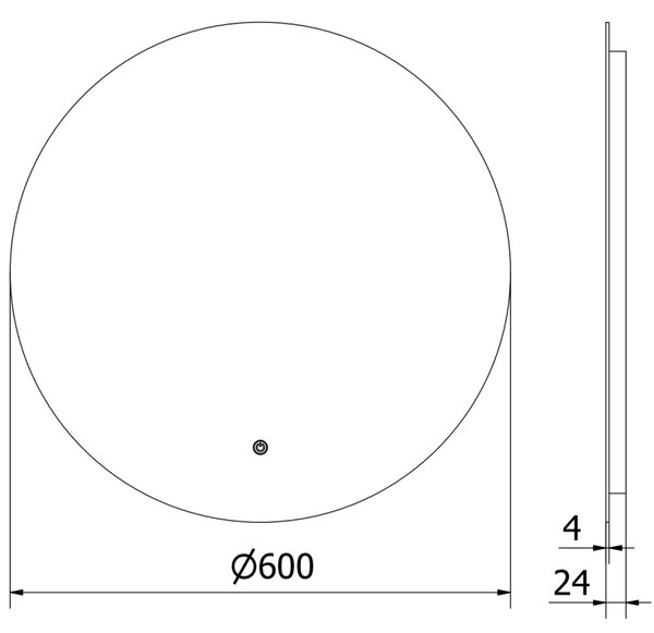 Mexen Erg zrcadlo koupelnové podsvícené, kulaté 60 cm, LED 6000K, proti mlze - 9823-060-060-611-00