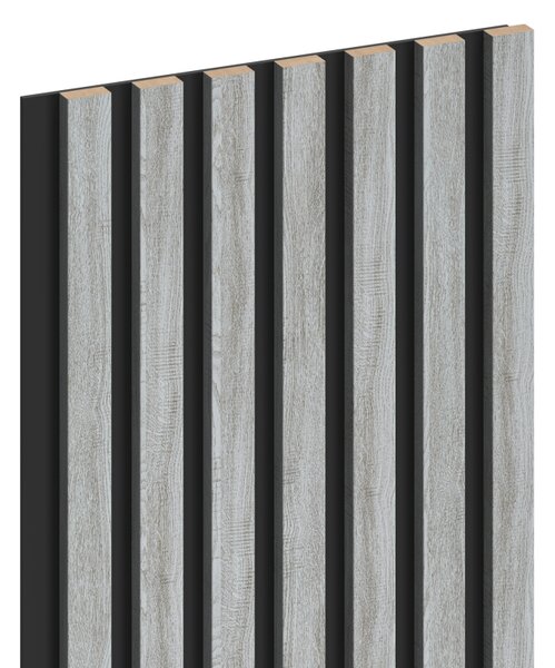 Mexen Lam-B, stěnové lamely 275 × 31,5 cm, HDF deska 4 mm, dub ledový, S100-275317-2812-061