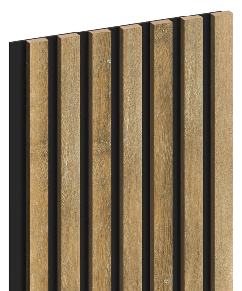 Mexen Lam-B, stěnové lamely 275 × 31,5 cm, HDF deska 4 mm, dub medový, S100-275317-2812-066