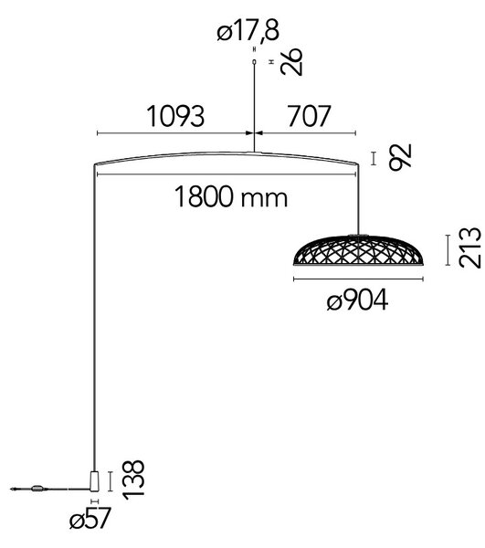 Flos F6394003 Skynest Motion, modré stropní svítidlo, 57W LED 2700K stmívatelné, prům. 90,4cm