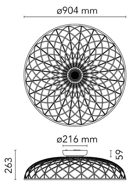 Flos F6393017 Skynest C, béžové stropní svítidlo, 57W LED 2700K stmívatelné, prům. 90,4cm