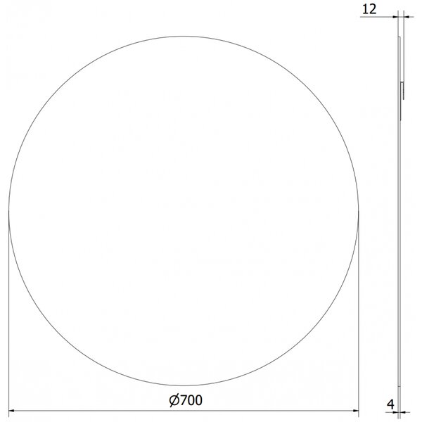 Mexen Alto kulaté koupelnové zrcadlo 70 cm - 9853-070-070-000-00