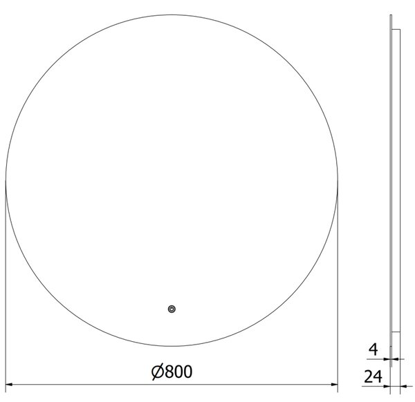 Mexen Erg osvětlené koupelnové zrcadlo, kulaté 80 cm, LED 6000K, protimlhové - 9823-080-080-611-00