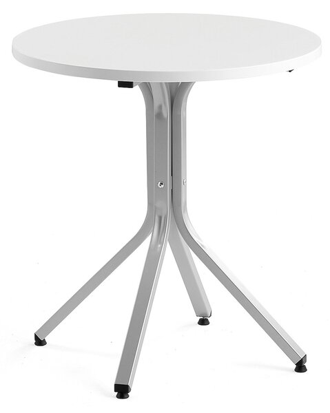 AJ Produkty Stůl VARIOUS, Ø700 mm, výška 740 mm, stříbrná, bílá