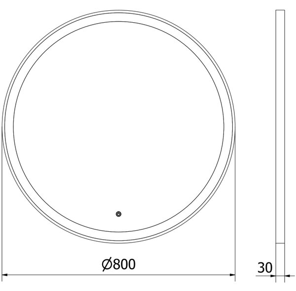 Mexen Esso osvětlené koupelnové zrcadlo, kulaté 80 cm, LED 6000K, protimlhové, zlatý rám - 9825-080-080-611-50