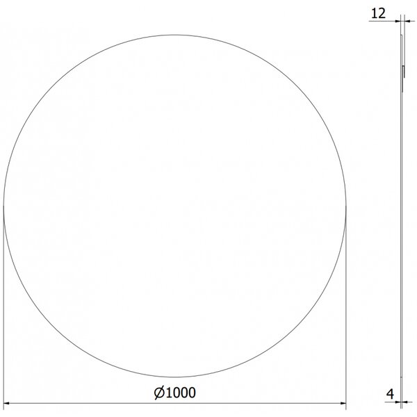Mexen Alto kulaté koupelnové zrcadlo 100 cm - 9853-100-100-000-00