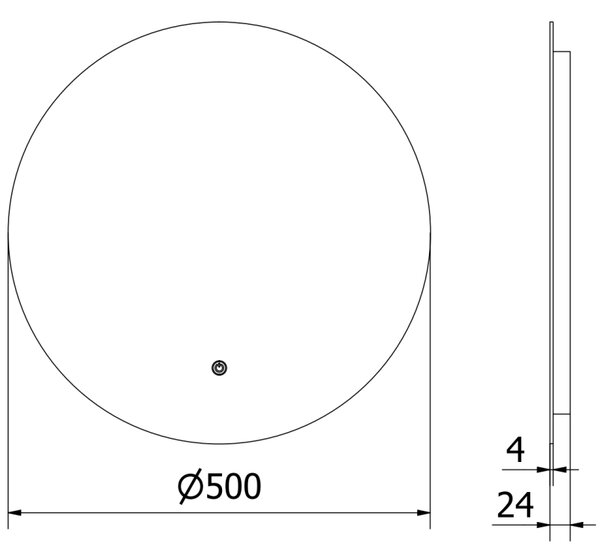Mexen Erg, kulaté LED podsvícené koupelnové zrcadlo 50 cm, 6000K, topná podložka proti zamlžování, 9823-050-050-611-00