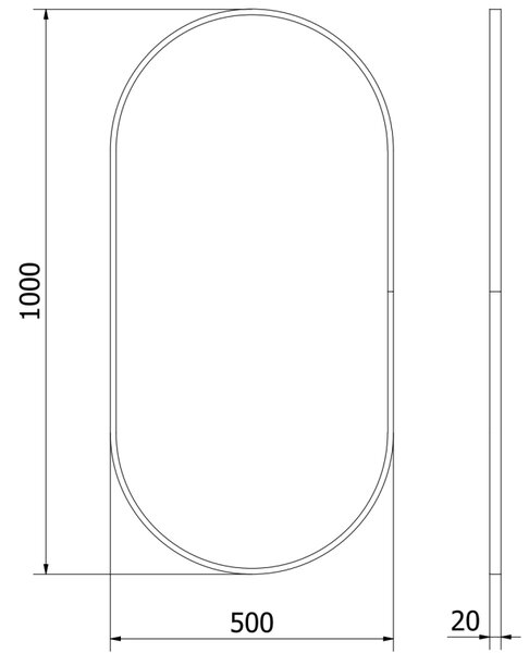 Mexen Loft koupelnové zrcadlo oválné 100 x 50 cm, černý rám - 9851-100-050-000-70