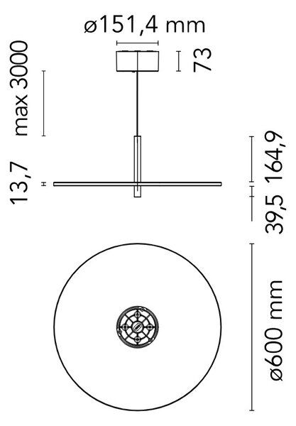 Flos F1903009 My Disc, matně bílé závěsné svítidlo, 44W LED 2700K, průměr 60cm