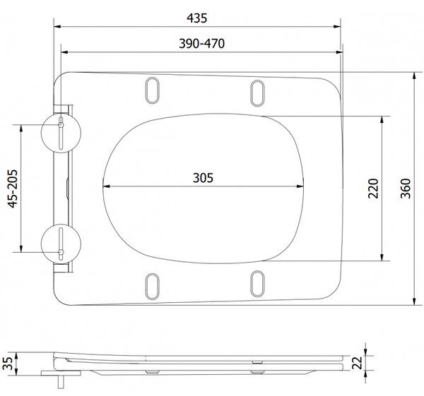 Mexen Vera deska pomalu padající slim, duroplast, bílý lesk - 39164000