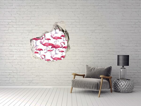 Díra 3D fototapeta na stěnu nálepka Plameňáci nd-p-116196746