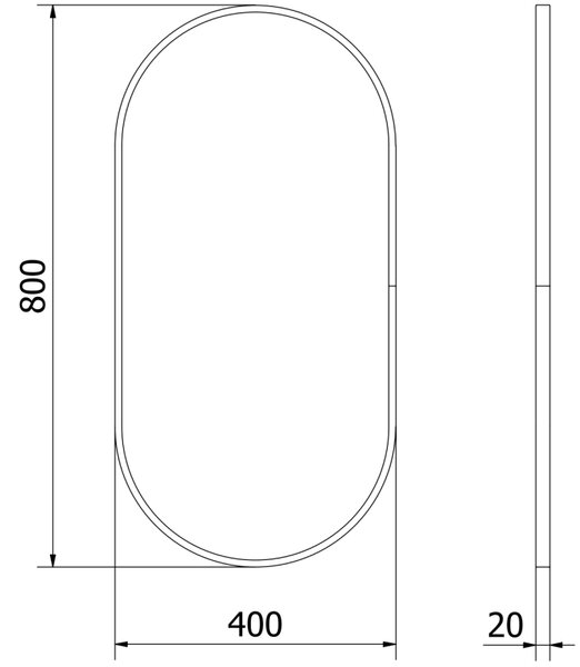 Mexen Loft koupelnové zrcadlo oválné 80 x 40 cm, zlatý rám - 9851-080-040-000-50
