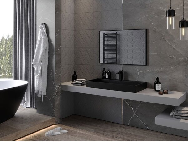 Mexen Loft zrcadlo koupelnové obdélníkové 90 x 60 cm, černý rám - 9852-090-060-000-70