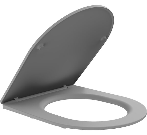 Mexen, pomalu padající sedátko Slim, duroplast, světle šedá matná - 39740061