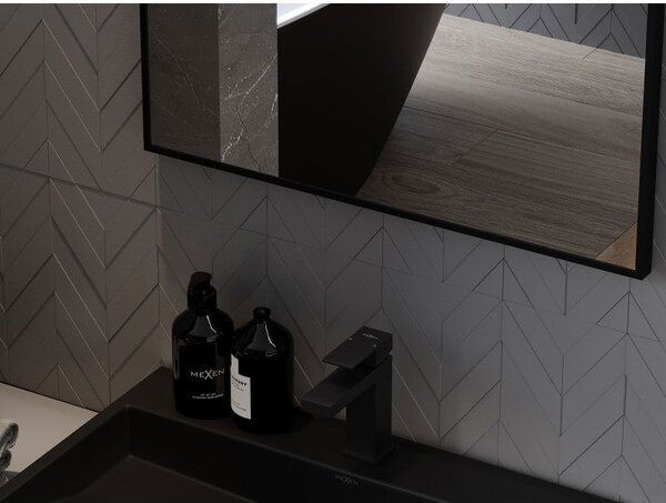 Mexen Loft koupelnové zrcadlo obdélníkové 70 x 50 cm, černý rám - 9852-070-050-000-70