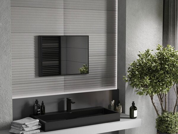 Mexen Loft koupelnové zrcadlo obdélníkové 70 x 50 cm, černý rám - 9852-070-050-000-70