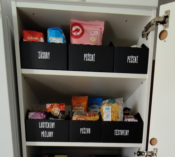 Usporadejto.cz Úložný box, plastový 15x50x16cm - do spíže i do skříně KARTONPLAST - ČERNÝ