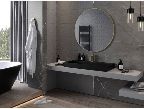 Mexen Loft kulaté koupelnové zrcadlo 100 cm, zlatý rám - 9850-100-100-000-50