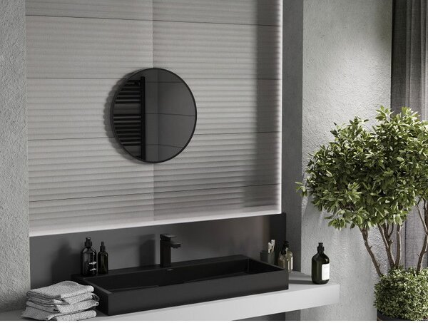 Mexen Loft kulaté koupelnové zrcadlo 30 cm, černý rám - 9850-030-030-000-70