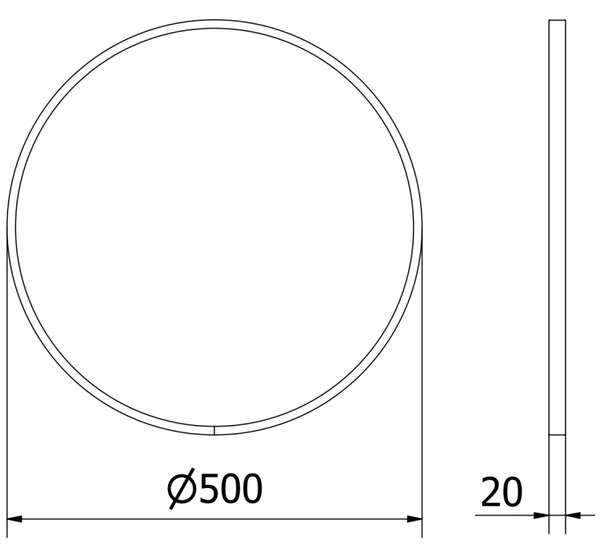 Mexen Loft kulaté koupelnové zrcadlo 50 cm, bílý rám - 9850-050-050-000-20