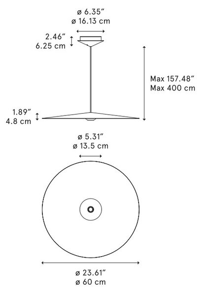 Diesel 52122 2030 U.F.O. 60, závěsné svítidlo černá/černá, 25,6W LED 3000K stmívatelné, průměr 60cm