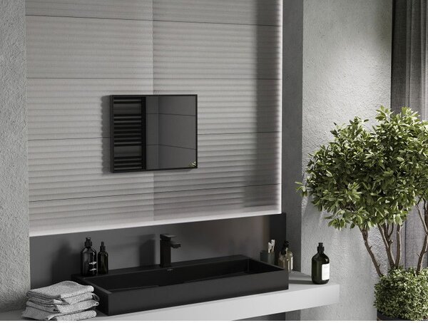 Mexen Loft obdélníkové koupelnové zrcadlo 50 x 40 cm, černý rám - 9852-050-040-000-70