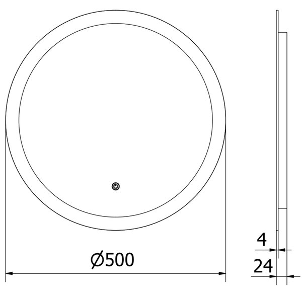 Mexen Oro kulaté podsvícené zrcadlo, kruhové 50 cm, LED 6000K, antifog - 9824-050-050-611-00