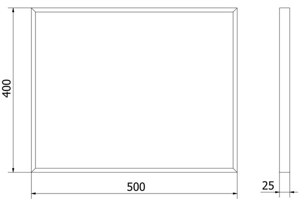 Mexen Loft obdélníkové koupelnové zrcadlo 50 x 40 cm, černý rám - 9852-050-040-000-70