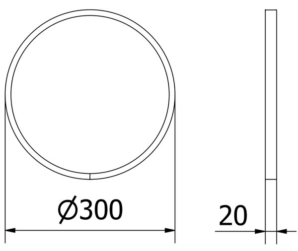 Mexen Loft kulaté koupelnové zrcadlo 30 cm, zlatý rám - 9850-030-030-000-50