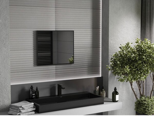 Mexen Loft obdélníkové koupelnové zrcadlo 60 x 50 cm, černý rám - 9852-060-050-000-70