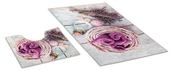 BELLATEX 3D tisk sada Fialová sada 60x100, 60x50 cm