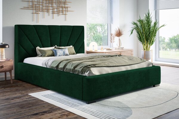 Čalouněná postel BED 9 120x200 tmavě zelená