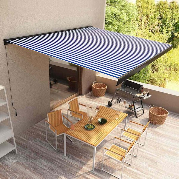 VidaXL Kazetová markýza s ručním ovládáním [274874] Barva: oranžová a hnědá (antracitový rám), Velikost: 3,5 x 2,5 m