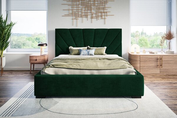 Čalouněná postel BED 9 120x200 tmavě zelená